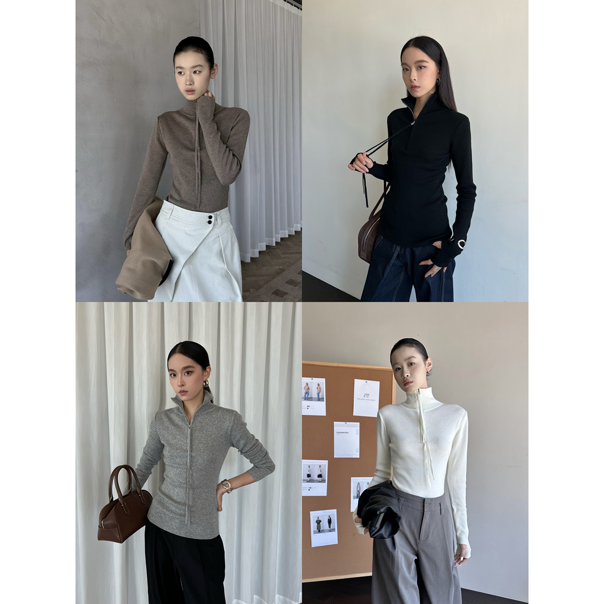 VIKTORIACHAN拉链高领紧身上衣