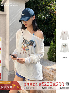 MAKE IF 设计师 25秋冬新品老友记画家腊肠狗狗/斜肩舒软狗狗T