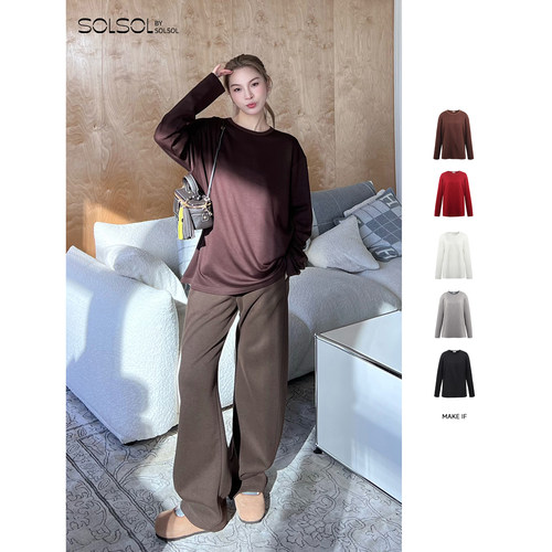 SOLSOL买手店 MAKE IF 25春夏新品 醋酸羊绒暖肤打底T恤