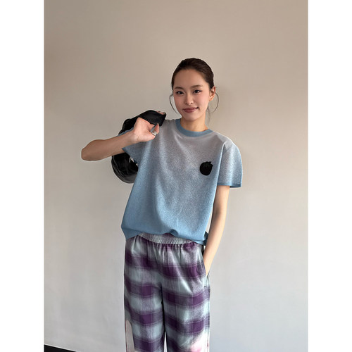 8ON8渐变草莓针织休闲T恤