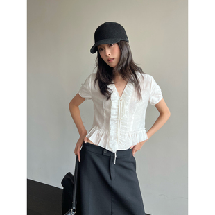 CLASSIC 毛边荷叶边短罩衫 26早春新品 SOLSOL 设计师品牌 LOW