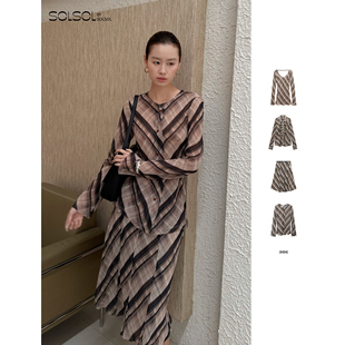 上衣 IMMI 半身裙 长袖 开襟 设计师品牌 26早春驼色桑蚕丝衬衫