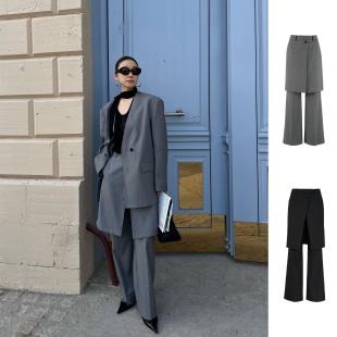 搭片直身长裤 SOLSOL买手店YOEYYOU25春夏新品 设计师品牌叠穿裙裤
