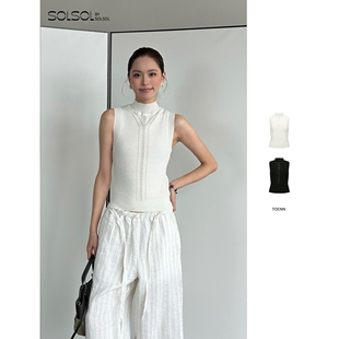 TOENN 设计师品牌 25秋冬新品 修身罗纹针织高领上衣SOLSOL买手店