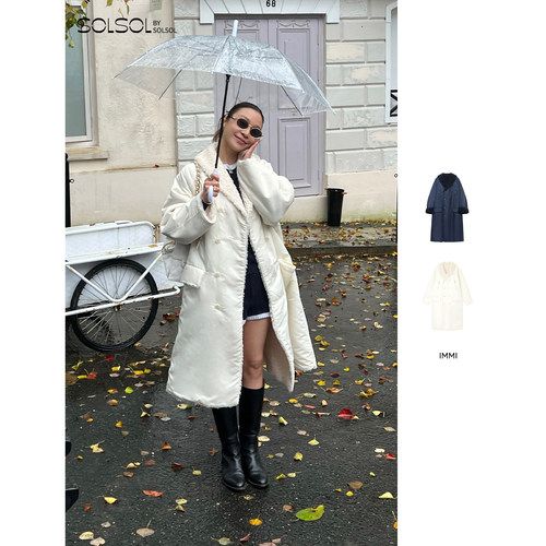 IMMI双面穿双排扣青果领大衣