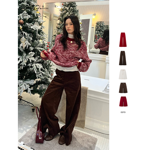 五分裤 立体灯芯绒微弹阔腿休闲长裤 SOLSOL 设计师25秋冬新款 ODTD