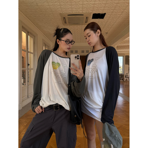 OPENYY我爱YY插肩袖T恤