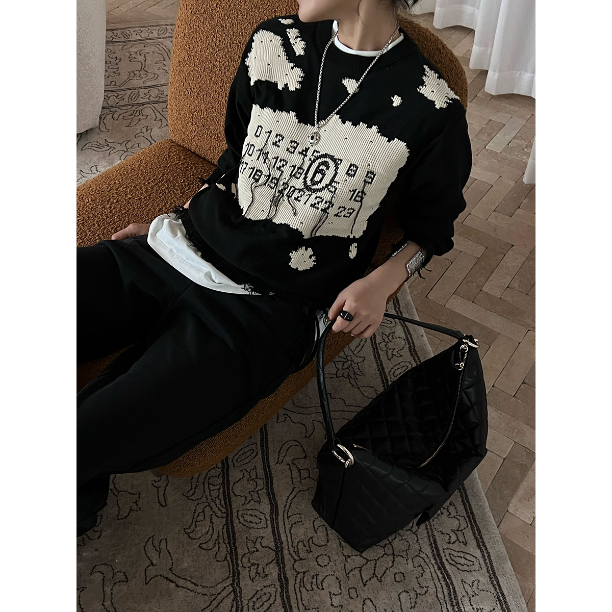 SOLSOL买手店   MM6 25早春新品 设计师品牌 破坏logo长袖马甲