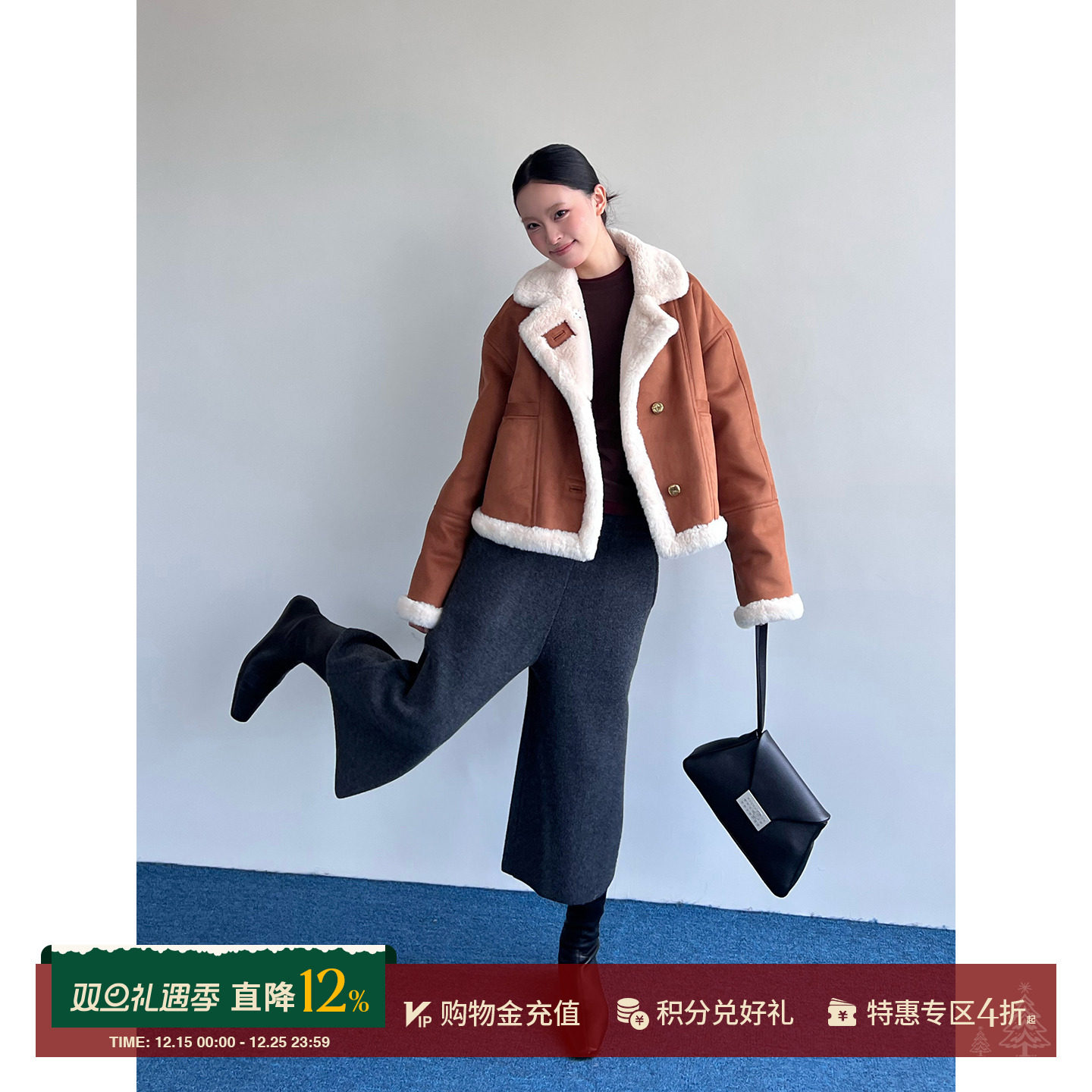 SHORTSENTENCE绒面门襟双面外套