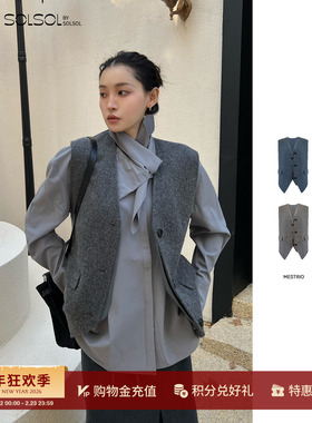MESTRIO 设计师品牌 25秋冬新款 双面尼假两件马甲 SOLSOL