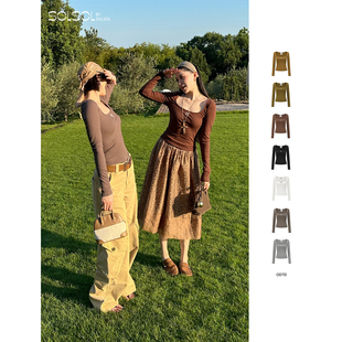 基础大U领logo刺绣上衣SOLSOL买手店 25秋冬新品 ODTD 设计师品牌