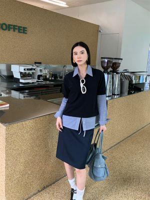 纽扣短袖polo衫CAYLA纯色宽松