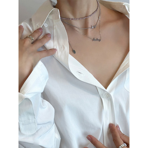 SOLSOL买手店SOUL HUG设计师品牌24秋冬新款满钻项链锁骨链皮绳链