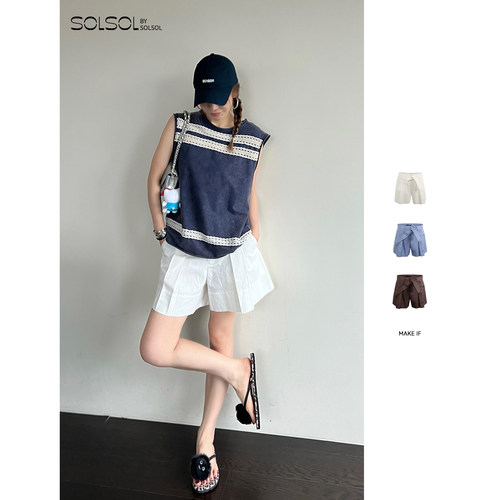 MAKEIF设计师品牌腰带工装短裤