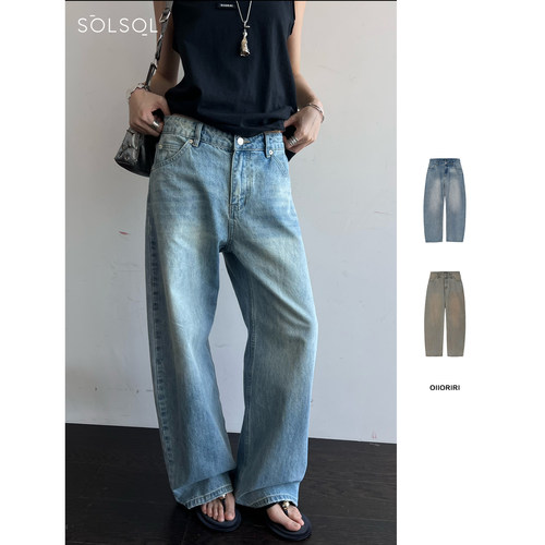 OIIORIRI 设计师品牌 25春夏新品 做旧直筒牛仔长裤 SOLSOL买手店