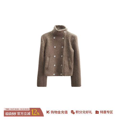 2XXENOGENEIC立领短款毛呢外套