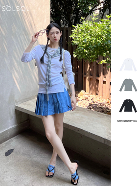 CHRISOU BY DAN设计师品牌25早春新品纯色针织长T SOLSOL买手店