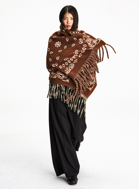 COTEMP 设计师品牌25HOLIDAY经典流苏腰果花披毯披肩 SOLSOL