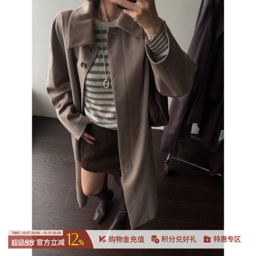 YIYI羊绒羊毛条纹圆领毛衫