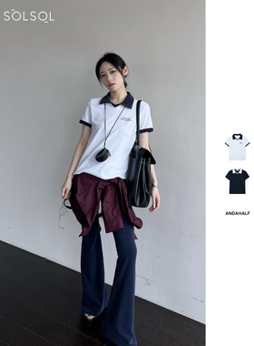 ANDAHALF 设计师品牌 25春夏新品毛巾布翻领短袖T恤 SOLSOL买手店