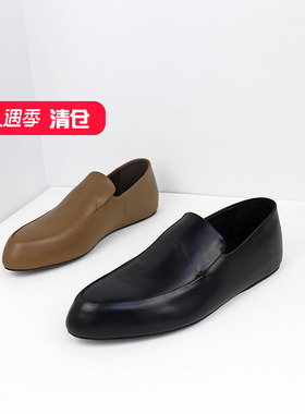 可媚正品2025春季新款尖头胎牛皮简约平底浅口单鞋女KA25310-316