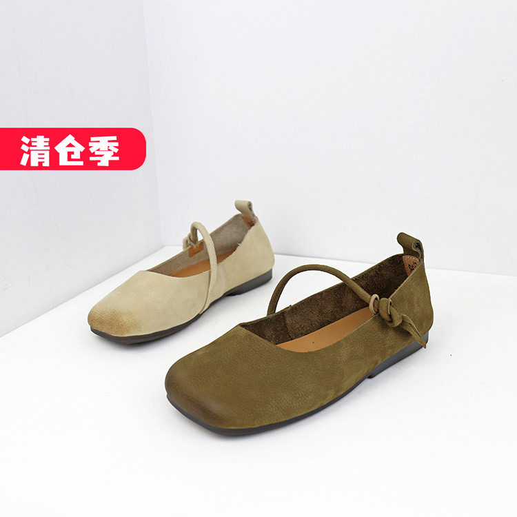 特价II可媚春款方头磨砂牛皮一字式扣带玛丽珍单鞋女KA25364-361