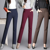 春装 薄厚可选高腰显瘦女裤 新款 长裤 垂感弹力 小直筒女裤 秋冬装