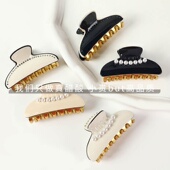 真醋酸抓夹复古简约镶钻鲨鱼夹夏季 后脑勺盘发大号气质头饰女韩国