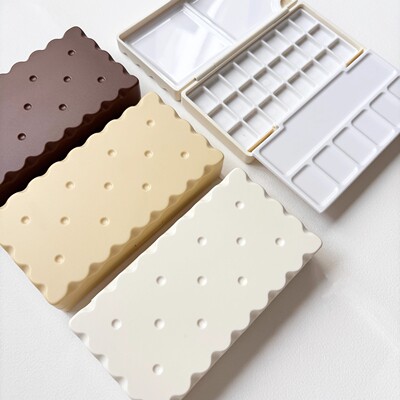 饼干型水彩颜料分装塑料盒 12.24.36色1ml半块全块分装收纳空盒