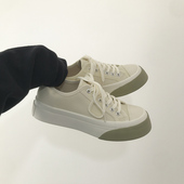 大头帆布鞋 女2025新款 百搭设计感小众春秋学生 厚底小白鞋 卷毛高