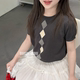 薄款 凉滑不扎 女童春款 针织套头上衣短款 T恤 嗒囜 短袖 温柔律诗