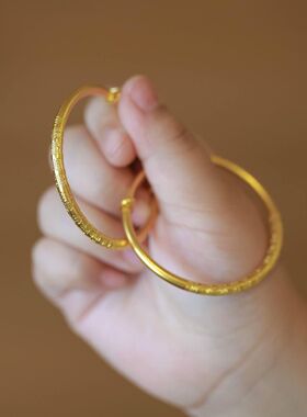 黄金色宝宝手镯寓意平安祝福中国风国潮轻奢风送百日周岁生日礼物