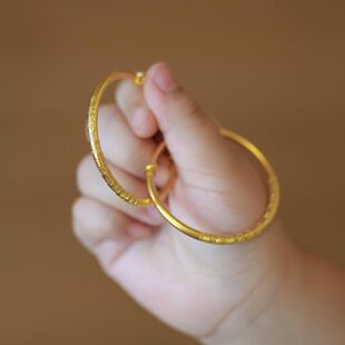 黄金色宝宝手镯寓意平安祝福中国风国潮轻奢风送百日周岁生日礼物