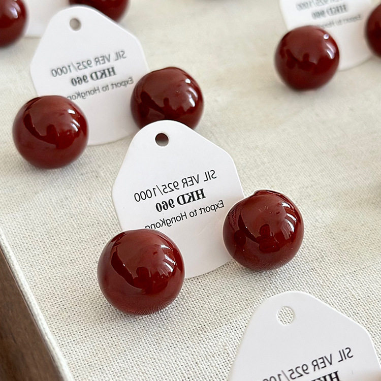 珐琅红色耳钉女小众设计感高级耳饰2025新款爆款港风耳夹女耳环,饰品/流行首饰/时尚饰品新,耳环,淘宝优惠券,粉丝福利购,淘宝优惠卷