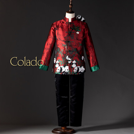 Colado男童拜年服周岁服中国风唐装汉服新年儿童小主持人礼服秋冬