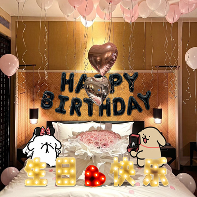 18岁成人礼生日布置气球装饰