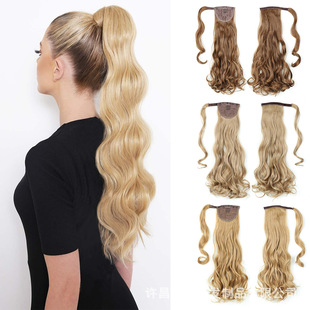 Wig Ponytail Medium Length Curly Hair Tie-in Hair Extensions