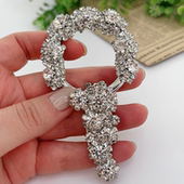 貂皮裘皮皮草大衣领口水钻装 饰扣新款 花环镶钻水晶纽扣鸭嘴扣1808