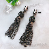 貂皮裘皮皮草大衣水貂水钻扣子 金属高档抽绳堵头流苏灯笼吊坠002