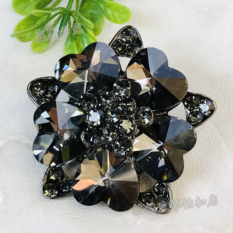 貂皮裘皮皮草大衣水貂水钻扣子纽扣 高档新款袖口装饰扣胸花005