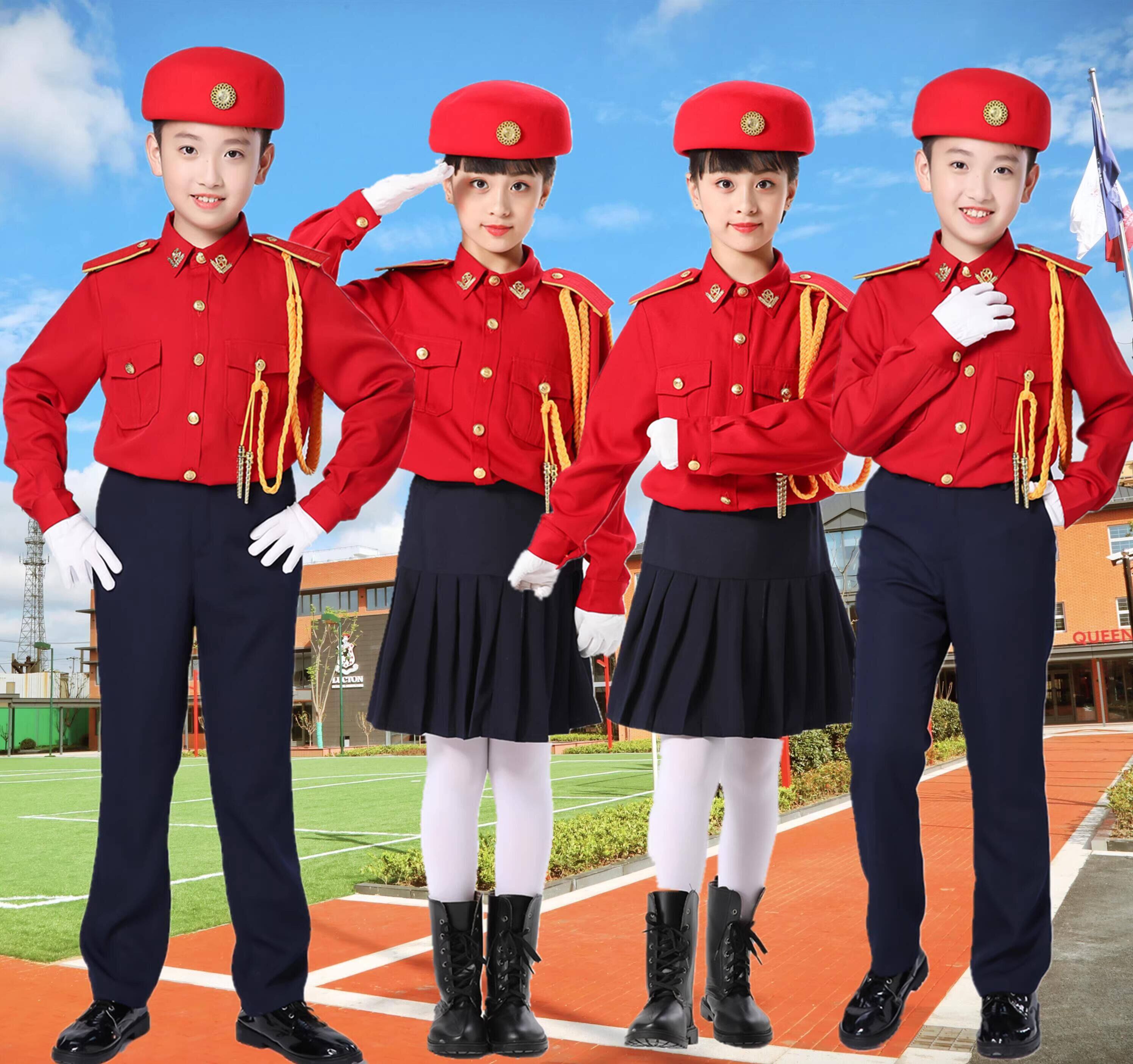 新款鼓号队服装中小学生鼓乐队服儿童演出服