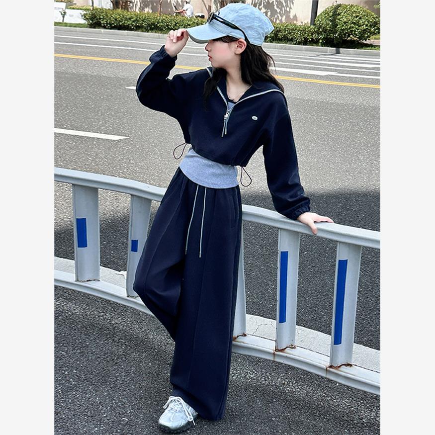 女童春秋卫衣套装2025新