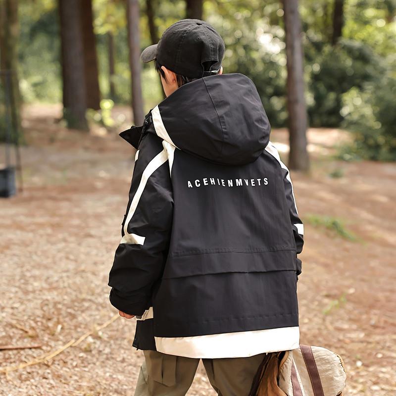 男童羽绒服外套中长款2025新款中男孩冲锋衣大儿童冬装加厚冬季潮