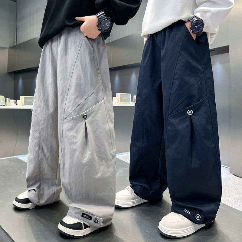 新款男孩春装款裤子2026儿童工装裤大童直筒春秋长裤男童裤子休闲