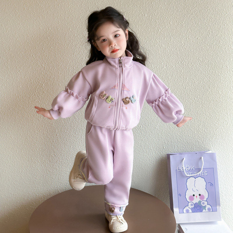 时髦女童运动套装春秋季早春巨潮流洋气宝宝好看儿童春装新款2026
