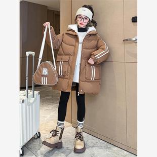 女大童冬款羽绒棉服2025新款初中生假两件棉袄外套中学生女生棉衣