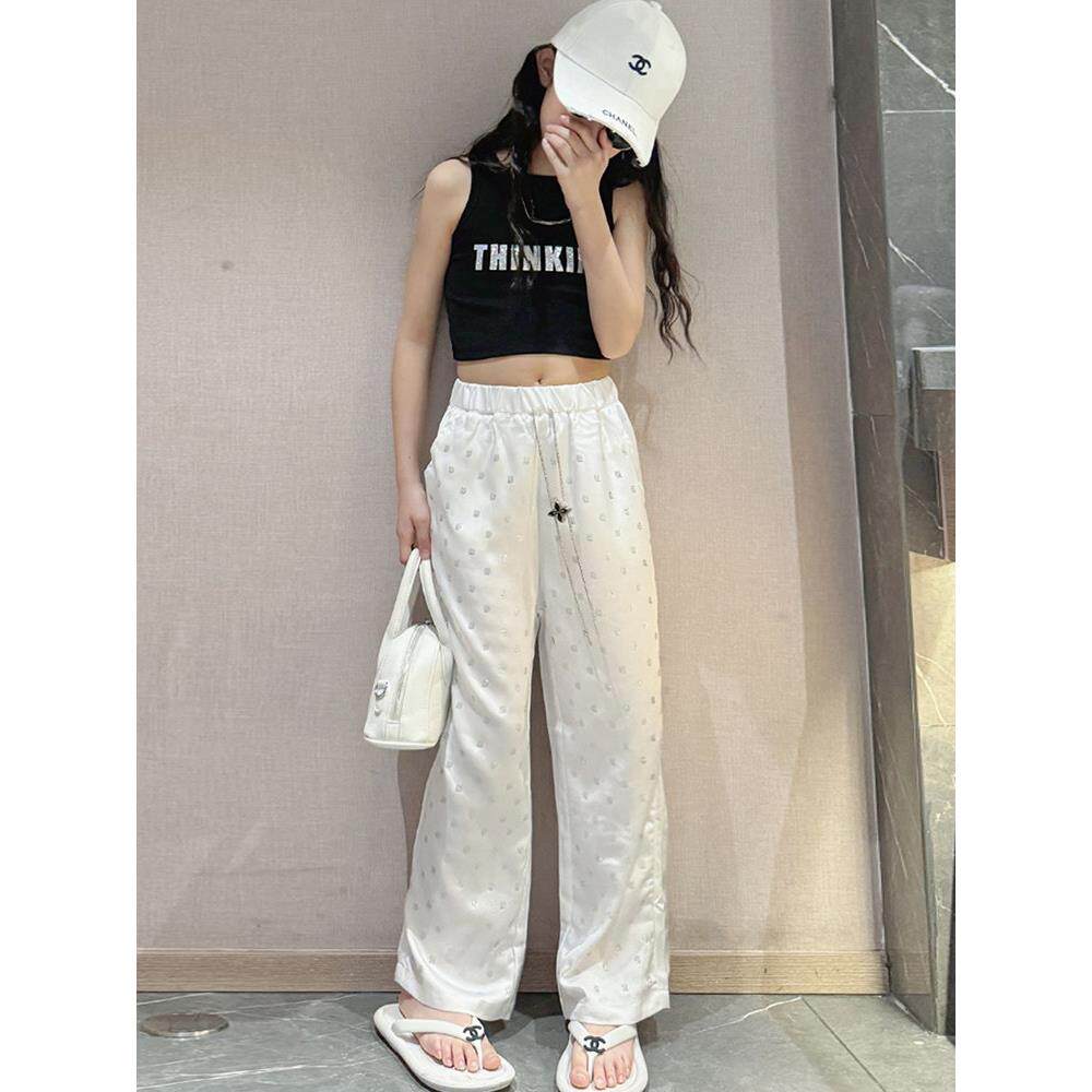 街舞背心小打底外穿无袖背心女童字母短款爵士舞亲肤运动露脐衫