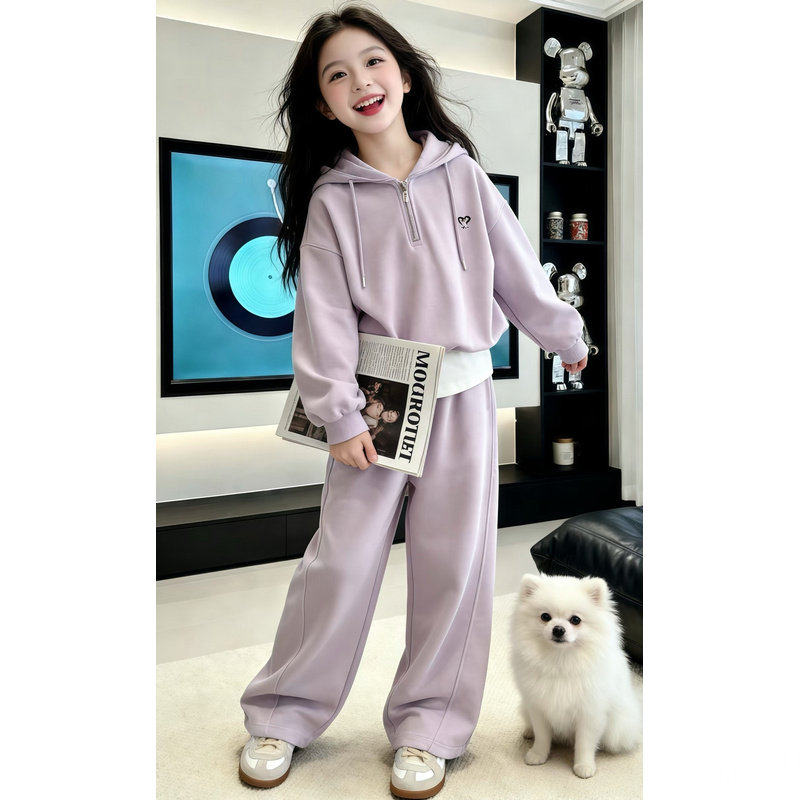 运动春秋假洋气2026春装两件套潮两件女童儿童卫衣新款女大童套装