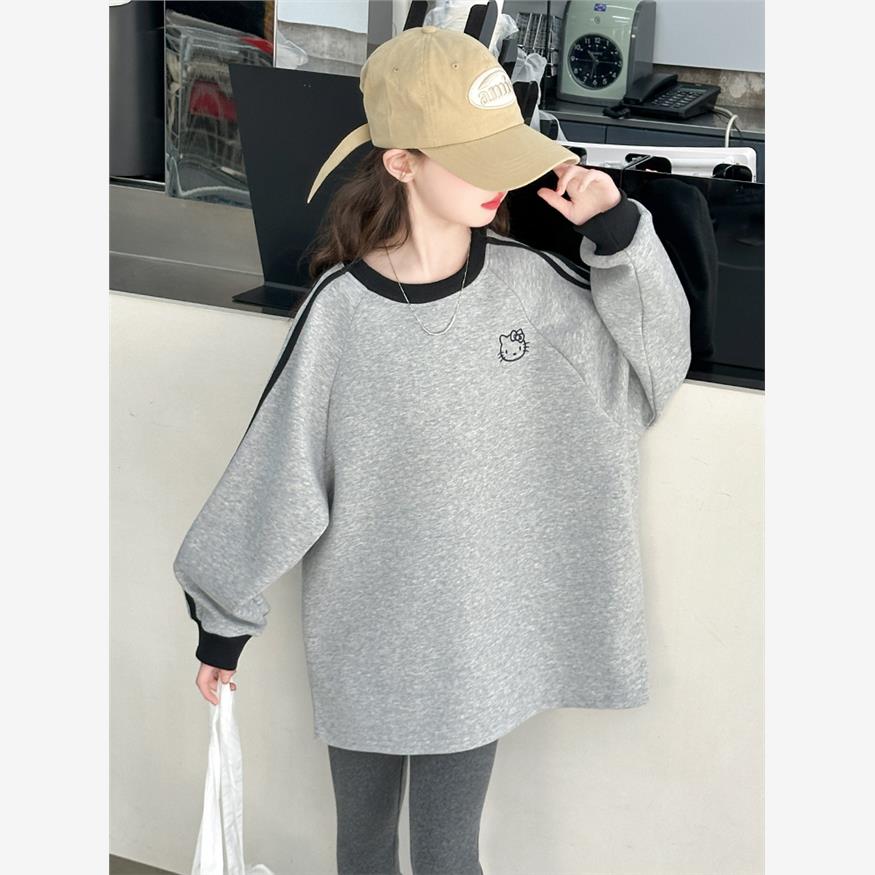 女童春秋打底衫2025新款中长款卫衣休闲甜酷中大童kt猫长袖上衣潮