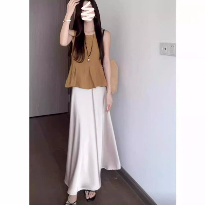 夏装搭配一整套轻熟今年流行无袖上衣两件套气质半身裙套装女夏季